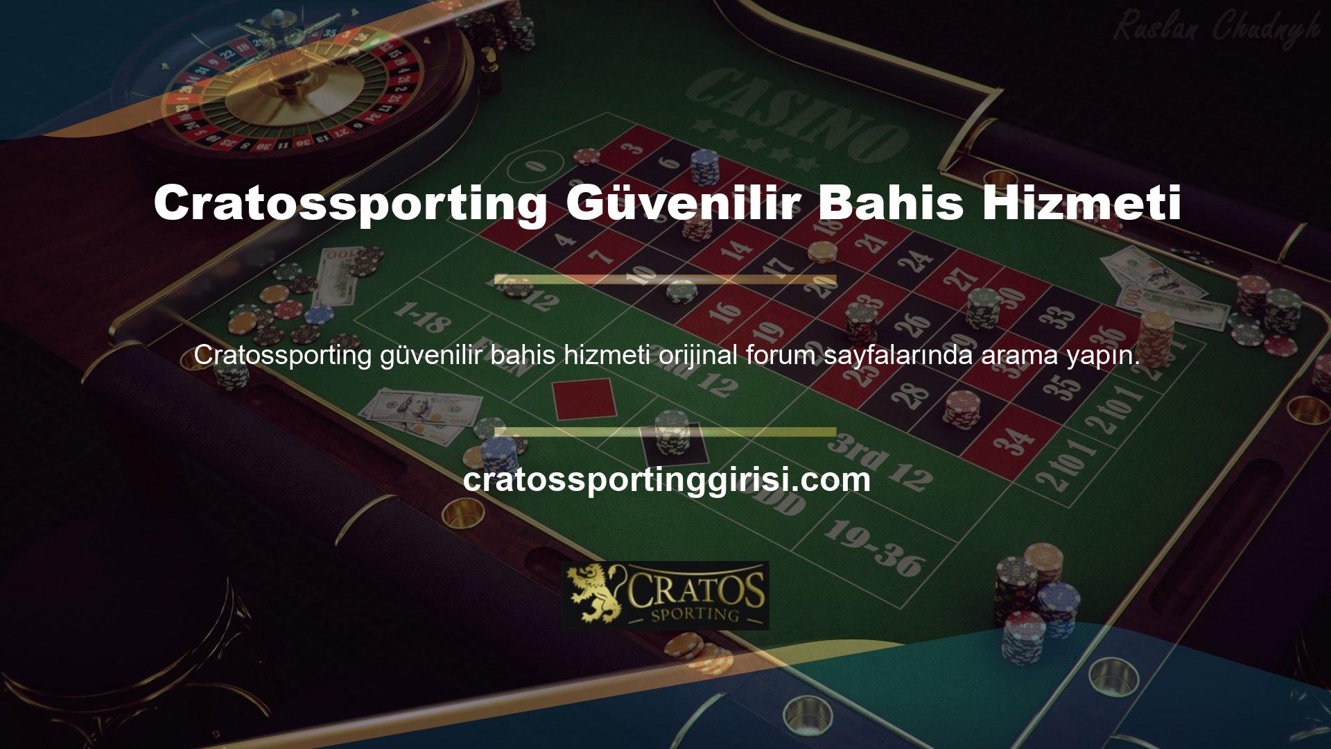 Bahis sektörünün çok ünlü oyuncularından Cratossporting, deneyimli ve bilgili kadrosuyla her gün Türk kullanıcılara hizmet vermeye devam ediyor